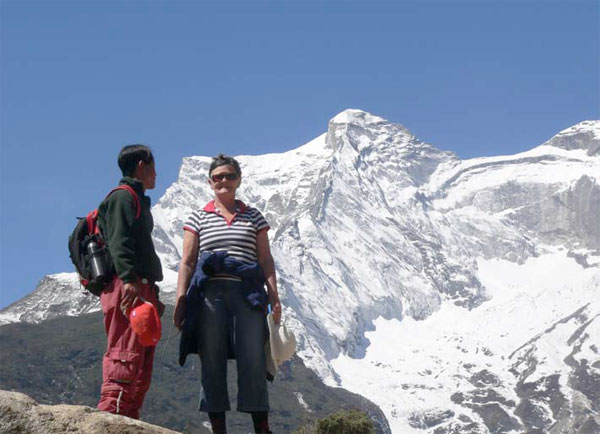 Maxine and Purna above Namche