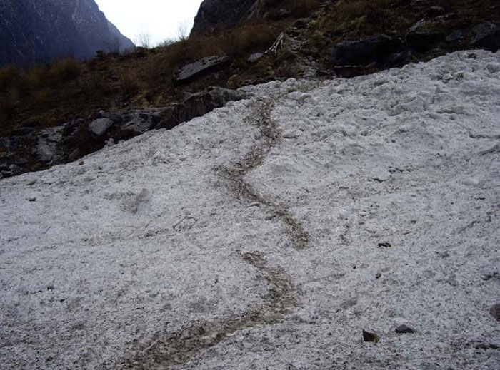 Crossing this avalanche was no fun at all!